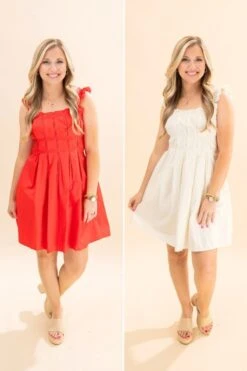 Pleated Dress With Ruffle Detail | S-L