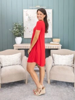 Zenana Spring Fling Short Sleeve Round Hem A-Line Dress | S - XL -Discount Divas Shop f51fd1cc73715c579f77fa5244aefe04