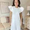 Round Neck Ruffle Shift Dress| S-3XL