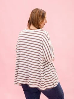 Fall Striped Raised Rib Easy Fit3/4 Sleeve Top By DD Design | Reg-Plus 26 Fall Striped Raised Rib Easy Fit3/4 Sleeve Top By DD Design | Reg-Plus -Discount Divas Shop f600c0422120c6df0481e2a54a7f77e8
