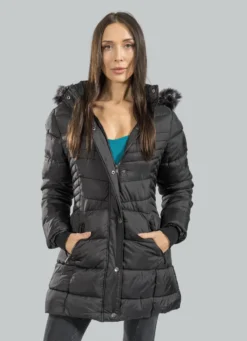 PRE-ORDER Puffy Zip Up Jacket With Faux Fur Lined Hood | S - XL Snobbish