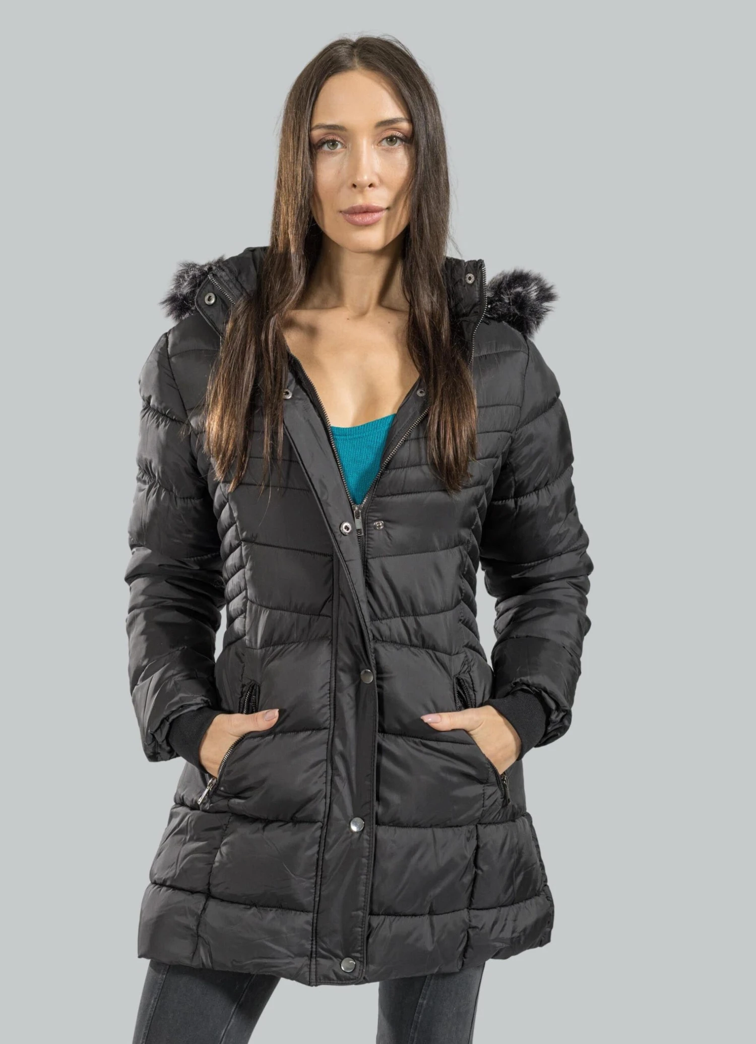 PRE-ORDER Puffy Zip Up Jacket With Faux Fur Lined Hood | S - XL Snobbish 1 PRE-ORDER Puffy Zip Up Jacket With Faux Fur Lined Hood | S - XL Snobbish
