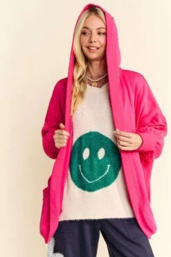 French Terry Waffle Knit Mix Open Hoodie Jacket | S - 3XL Davi & Dani -Discount Divas Shop f7888e5fea29c293b2e74868eb5e745a