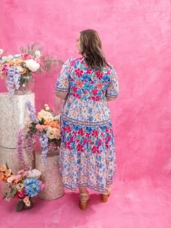 Mixed Floral Print Tie Front Midi Dress | S - XL -Discount Divas Shop f78c78b3609a4ff483f8349160f6af37