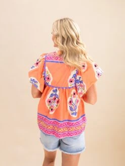 Floral Border Embroidered Blouse | S-2XL Bright & Bold -Discount Divas Shop f8ecb9c61202fca82e80bf7a6833195b