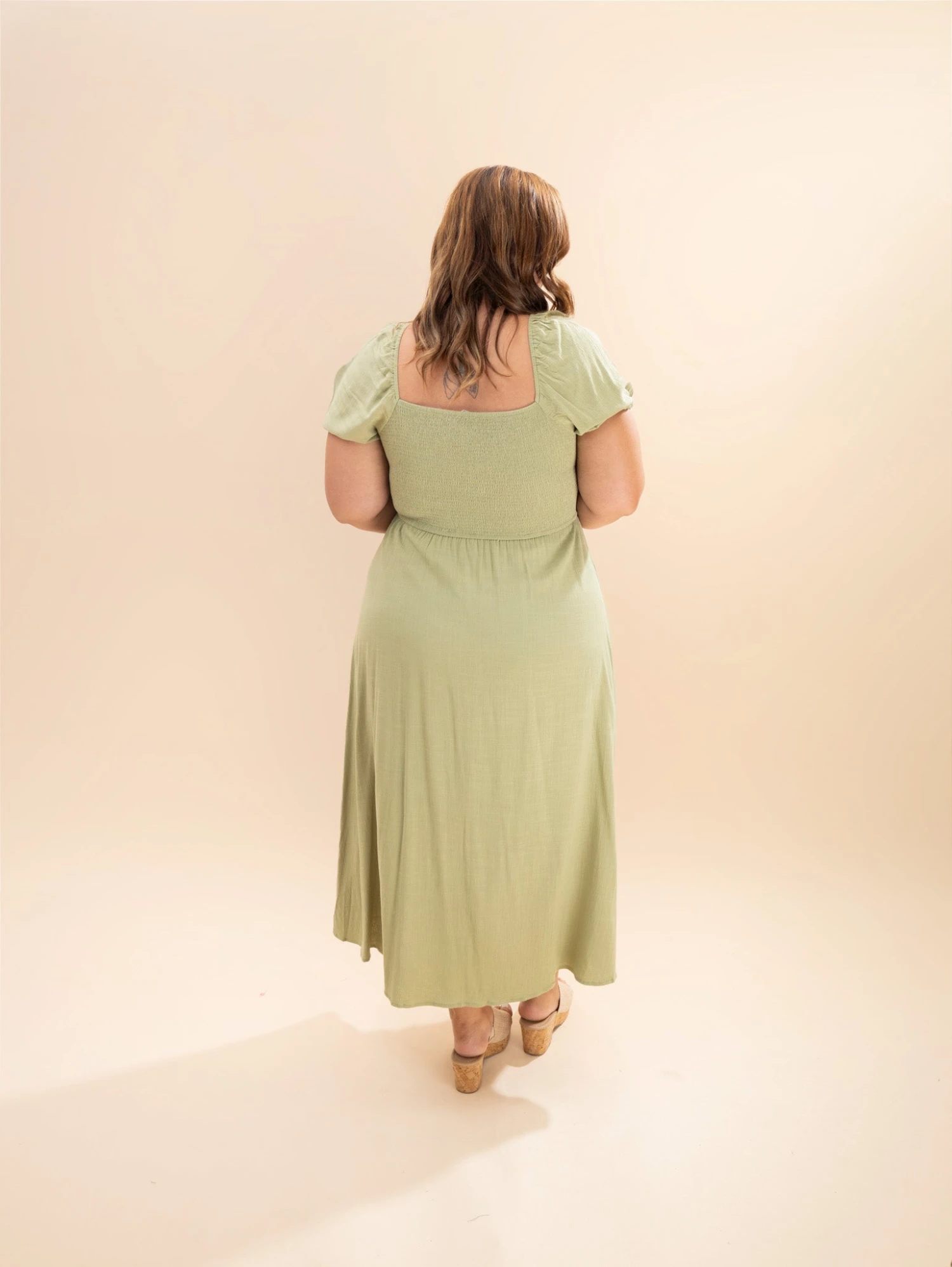 Smocked Front Tie Button Down Midi Sundress | S-3X 4 Smocked Front Tie Button Down Midi Sundress | S-3X - Image 4