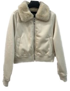 PRE-ORDER Faux Suede Bomber Jacket With Fur Collar | S - XL Snobbish
