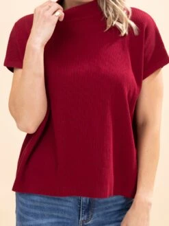Zenana Viscose Mock Neck Short Sleeve Boxy Sweater | S-L -Discount Divas Shop f9d6c8687e178e23ceb103758f047d12