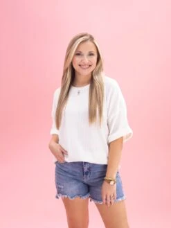 Raised Rib Cuff Sleeve Top By DD Design | S-3XL -Discount Divas Shop fa8548306b398804018892af8120999a