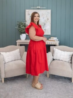 Solid Tiered Midi Dress With Flutter Sleeves And Tie Waist Detail | S-3XL 10 Solid Tiered Midi Dress With Flutter Sleeves And Tie Waist Detail | S-3XL -Discount Divas Shop fabaa9e05e6a158b2ebbd8b56030369c