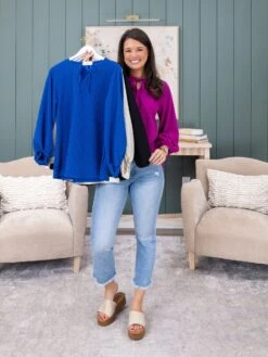 Golden Rib Balloon Sleeve Top By DD Design | S - 3XL -Discount Divas Shop fb27e1bb6d64b37d89d3555302439338