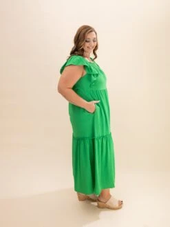 Ruffled Flutter Sleeve Square Neck Textured Tiered Midi Dress | S-XL 6 Ruffled Flutter Sleeve Square Neck Textured Tiered Midi Dress | S-XL -Discount Divas Shop fb5374316529935cc53b324bfdbffac1