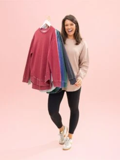 Lived In Rounded Hem Garment Washed Sweatshirt By DD Design | S - 3XL -Discount Divas Shop fbc8c96460b533de3bd473a7991c736e