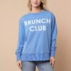 "Brunch Club" Graphic Long Sleeve Knit Pullover | S-3XL White Birch