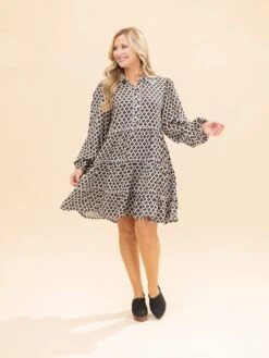 Long Sleeve Collared Dress | S-L