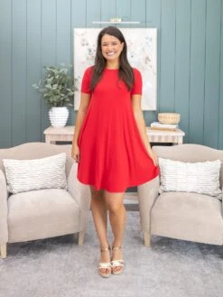 Zenana Spring Fling Short Sleeve Round Hem A-Line Dress | S - XL -Discount Divas Shop fcf42e34283282ce6442f4f568933be0