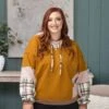 Plaid Print Mix Pullover Hoodie | S-L Easel
