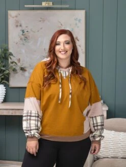 Plaid Print Mix Pullover Hoodie | S-L Easel