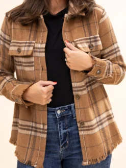Fringe Detailed Plaid Button Down Jacket | S-L -Discount Divas Shop fdd7d0452605df65fbaf24e7adfddeac