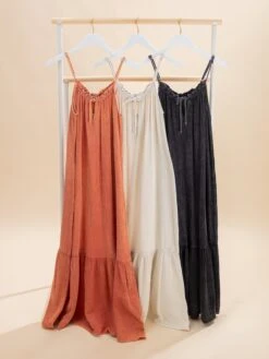 Ruffle Cotton Gauze Maxi Dress | S-L