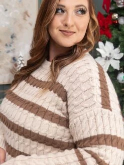 StripeCable Knit Sweater W/ Side Slits | S-L Thanksgiving 15 StripeCable Knit Sweater W/ Side Slits | S-L Thanksgiving -Discount Divas Shop fe0ba9192172c4b7d4f517042f304aa0