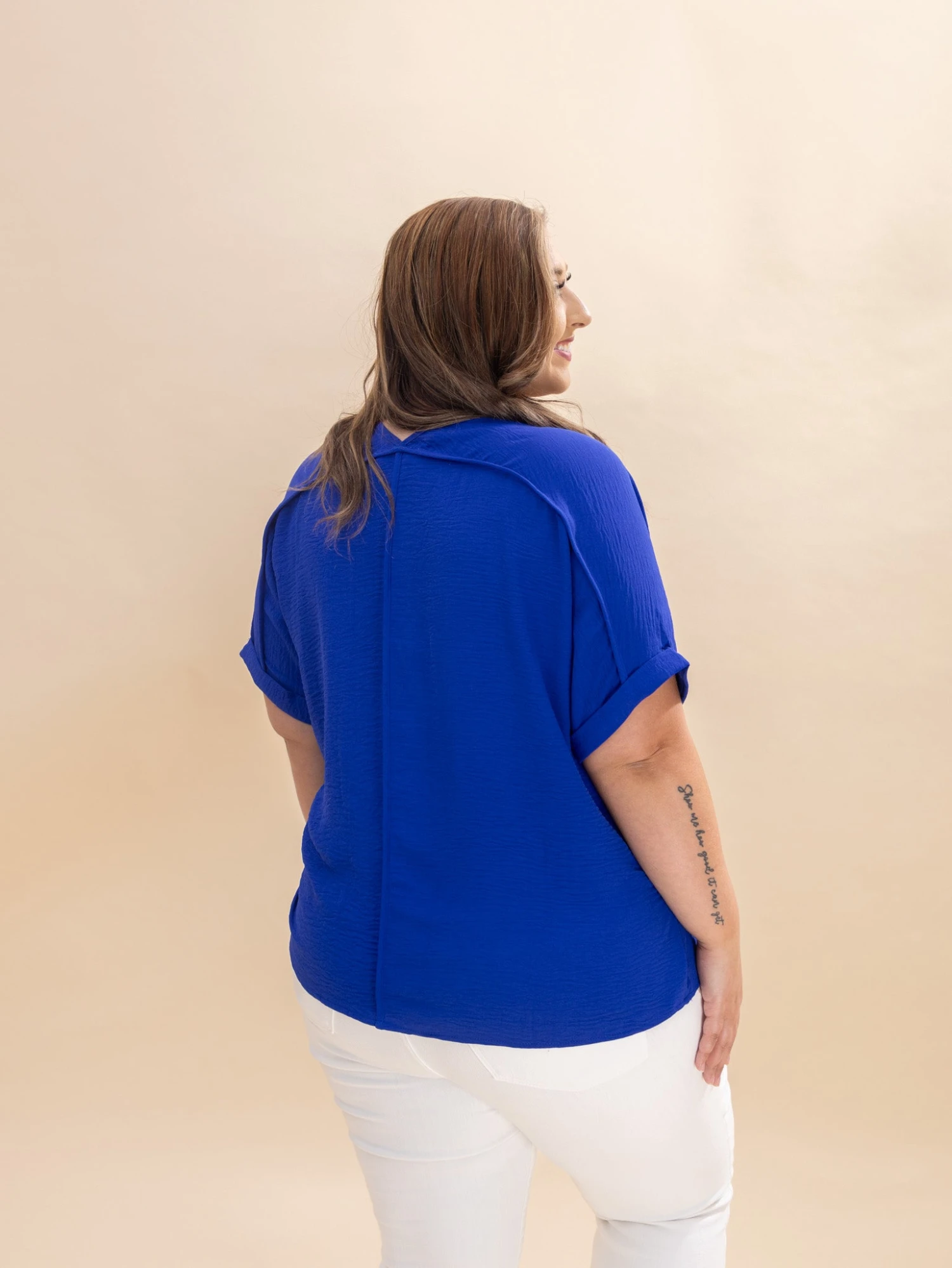 Short Sleeve V Neck Woven Top | S-2XL 5 Short Sleeve V Neck Woven Top | S-2XL - Image 5