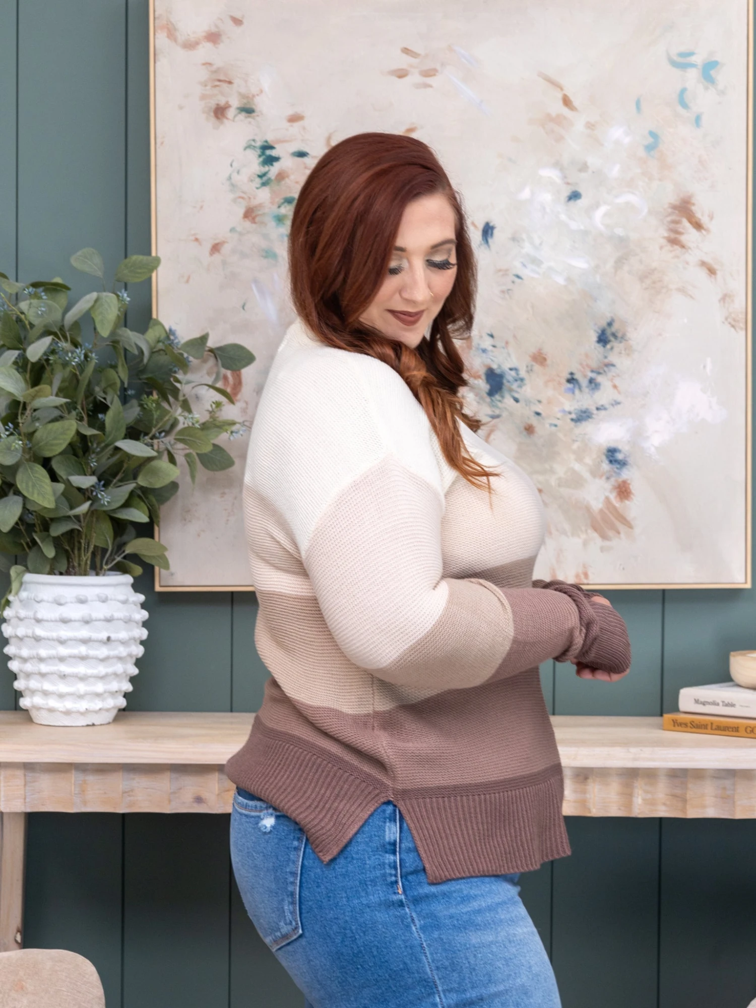 Be Cool Long Sleeve Striped Gradient Sweater | S-L 3 Be Cool Long Sleeve Striped Gradient Sweater | S-L - Image 3