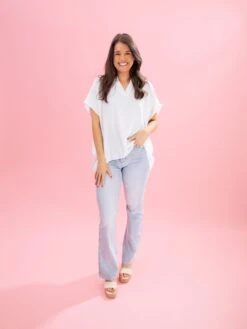 V Neck Airflow Top W/ Flat Collar By DD Design | S-3XL -Discount Divas Shop ffdeec5ad9f1190c4607138a005a66b3