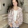Floral Ruched Cardigan-Live Sale *Final Sale*