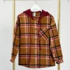 Plaid Button-Down Long Sleeve Shacket W/ Drawstring Hood | S-XL