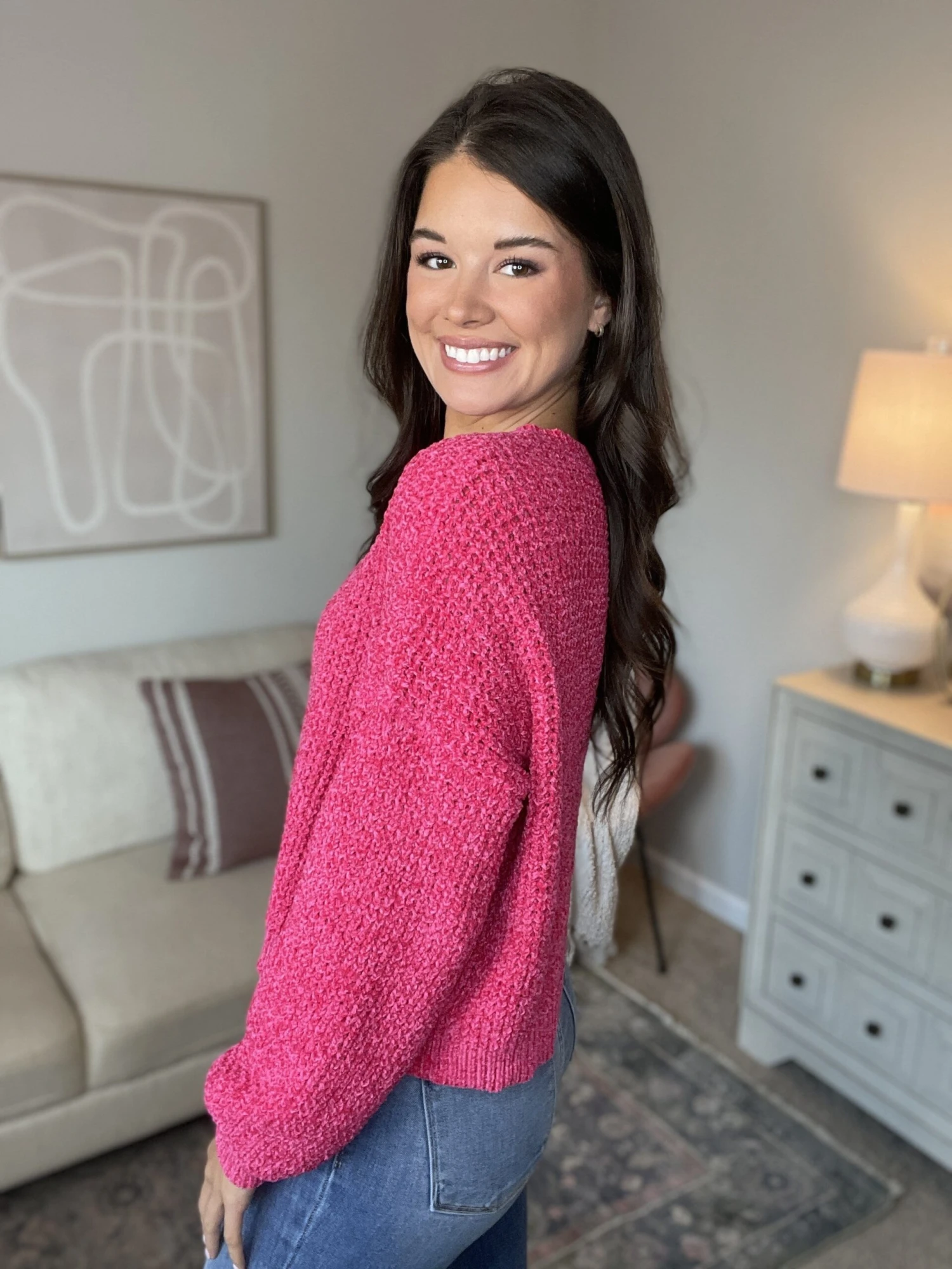 Balloon Sleeve Round Neck Knit Sweater | S-L 3 Balloon Sleeve Round Neck Knit Sweater | S-L - Image 3