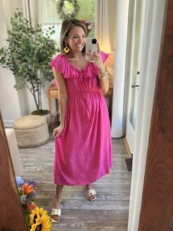 Ruffle Sleeve Cotton Linen Dress | S - L -Discount Divas Shop hlhb8nNxZKsWzNpoFh6TCnyz6NJBXm9h3wa2ZcPv