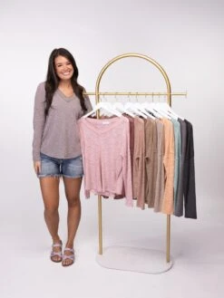 V Neck Long Sleeve Relaxed Top | S-L