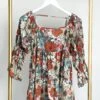 Amelia Ruffle Floral Square Neck Top | S - 3XL