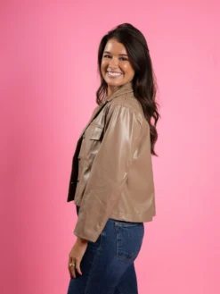 Faux Leather Button Down Collared Jacket | S-L -Discount Divas Shop j049MxMc60Kdjh69GfiaxwuC66sNMtpHMyUiz7LE