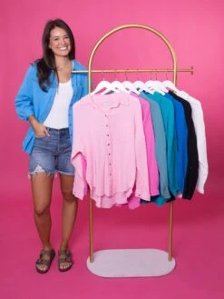 Zenana Gauze Perfect-To Layer Shirt | S - 3X