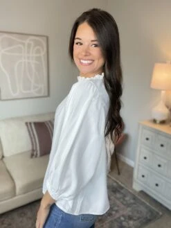 High Neck 3/4 Sleeve Ruffle Blouse | S - 3XL -Discount Divas Shop jHHDuYln8kuP4RtuCDHyQIMqCVS9DD147jwd11bm