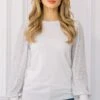 Round Neckline Sequined Long Sleeve Knit Top | S - 3XL Oddi