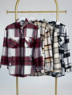 Soft Flannel Plaid Long Sleeve Button Down Shacket | S - XL