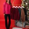 Tie Neck Pleated Detail Blouse W/ Long Poet Sleeves | S - 3X