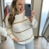 Long Sleeve Crewneck Striped Sweater | 1X-3X