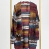 Open Front Long Sleeve Striped Cardigan W/ Pockets | S-3X
