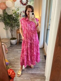 Pink Mix Midi Dress | S - L