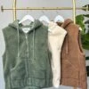 Zipper Front Sherpa Vest | S-3X