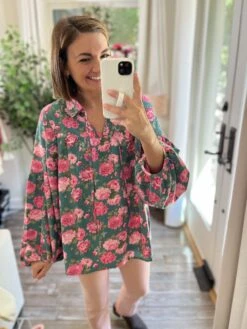 Floral Collared Double Self-Tie Top | S - L