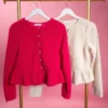 Fuzzy Knit Button Down Peplum Cardigan | S - L