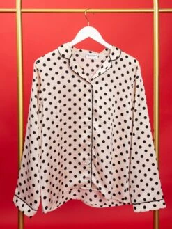 Polka Dot Button Down Long Sleeve Satin Lounge Pajama Top | S - 3X 7 Polka Dot Button Down Long Sleeve Satin Lounge Pajama Top | S - 3X -Discount Divas Shop uLbDOJhH3893LTh7x8g3eGHe3y9O6W6bmKQNY5gn