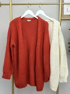 Textured Bubble Sleeve Cardigan | S-L