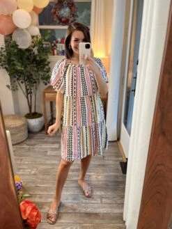 Stripe Print Mini Dress | S - 3X