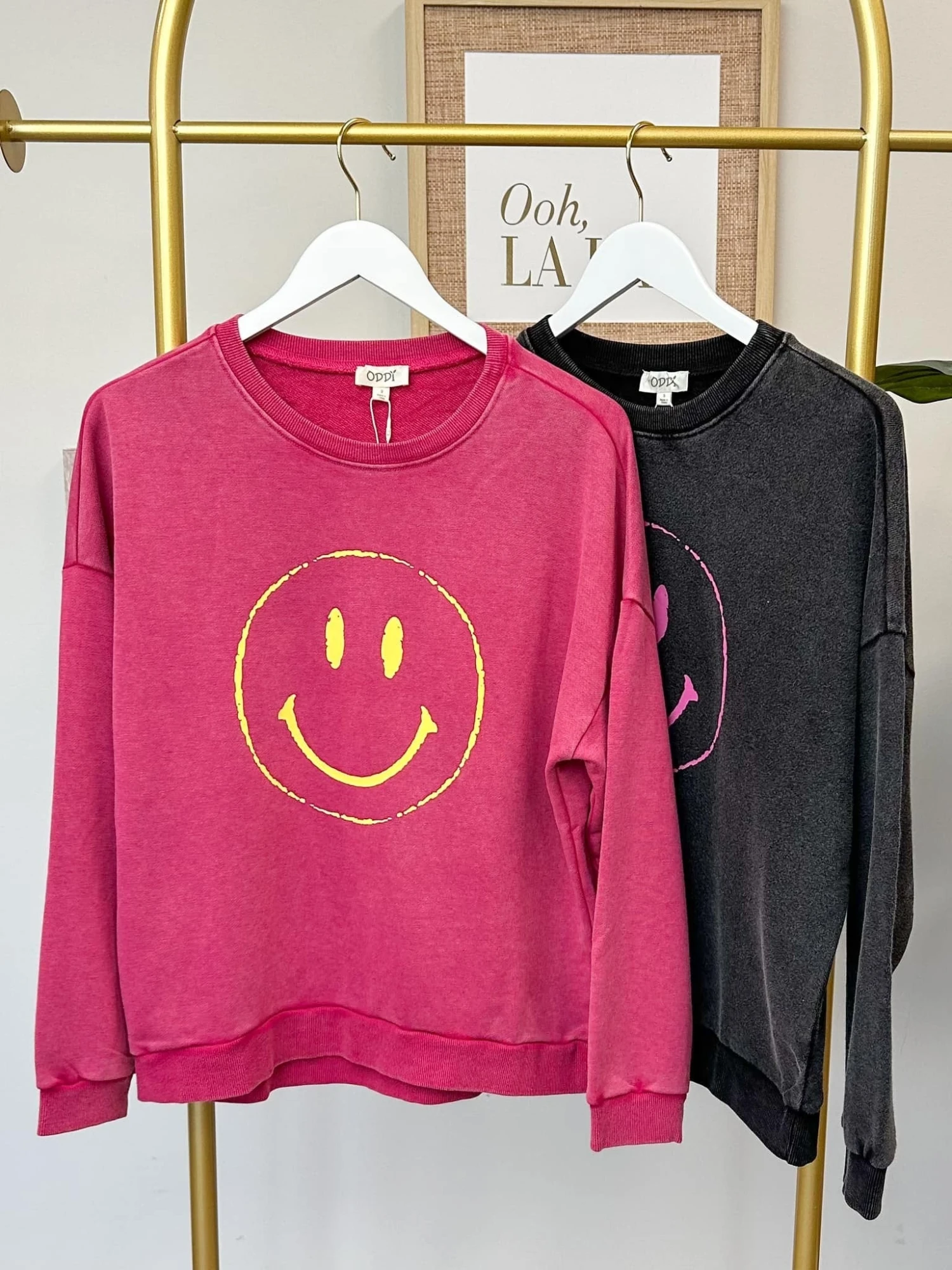 Washed Knit Smiley Face Crewneck Pullover | S - 3XL 1 Washed Knit Smiley Face Crewneck Pullover | S - 3XL